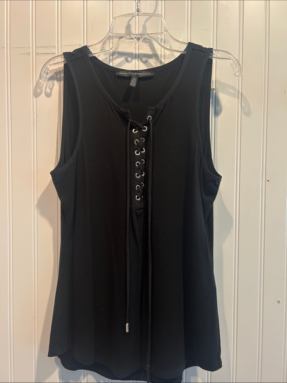 White House Black Market Black Lace-Up Sleeveless Tank
